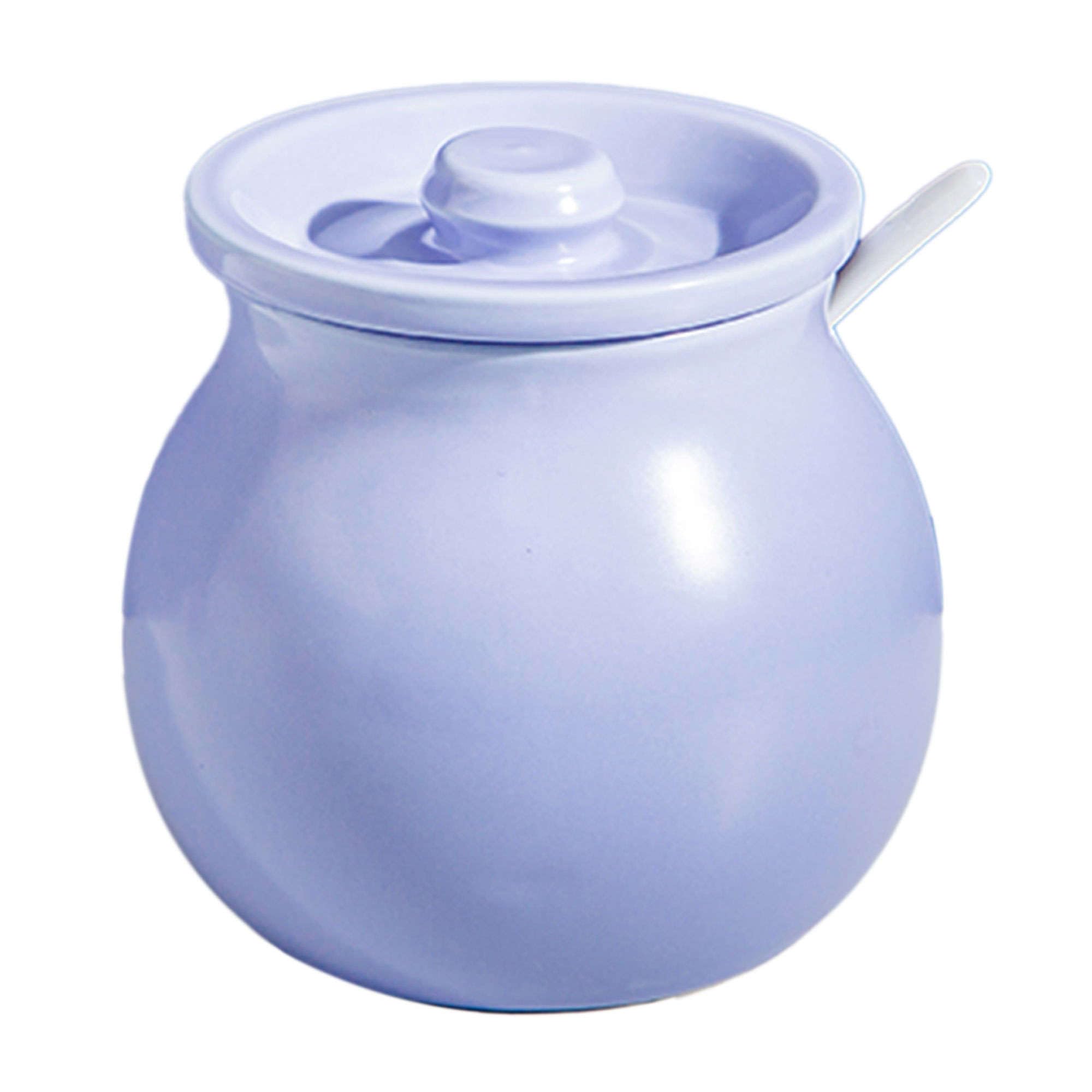 Zuccheriera, contenitore per condimenti, zuccheriera in ceramica tinta unita con coperchio, zuccheriera in porcellana con cucchiaio, piccola saliera, barattolo per caffè, ristorante, bianco-1200