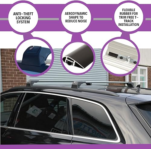 Miniatura 6 de Barras transversales de techo para Audi Q7 2016-2024  Barras transversales de aluminio con bloqueo antirrobo para techo  Compatible con techos de