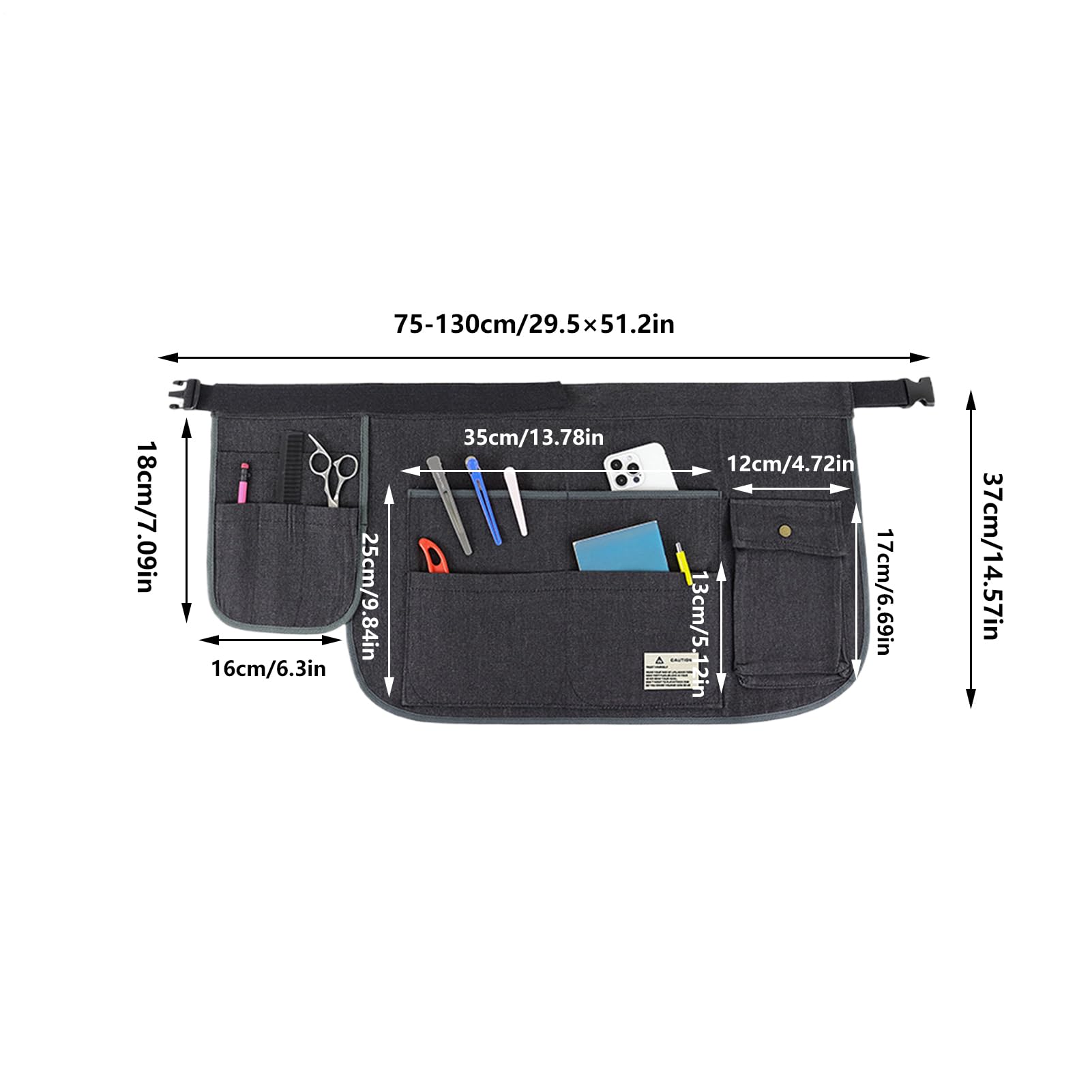 Tablier de jardin léger pour homme, tablier de travail de 71,1 cm avec plusieurs poches, accessoire d'extérieur, durable avec sangles réglables, équipement utilitaire pour femme pour la cuisine et les