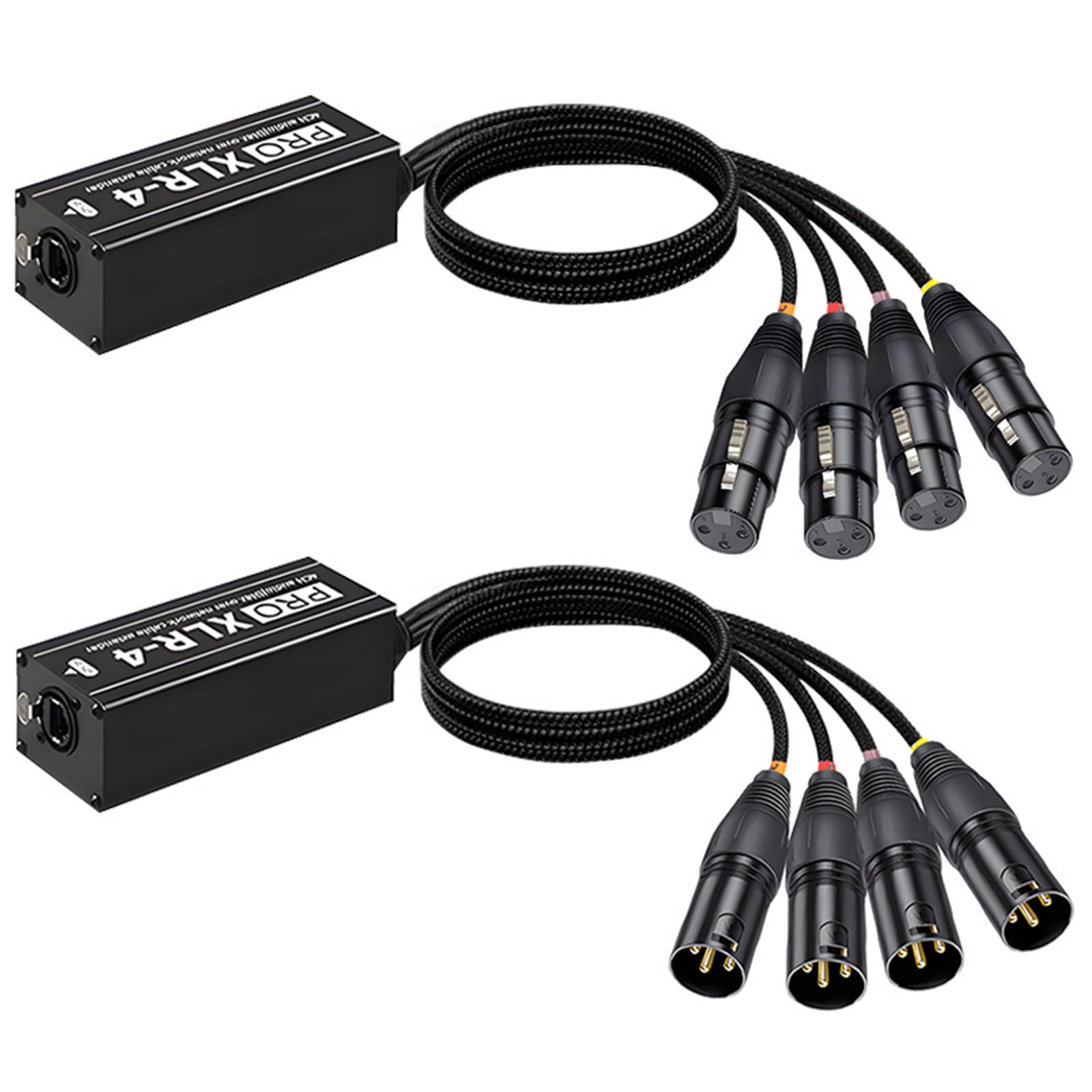 Convertidor auditivo XLR de múltiples interfaces, largo, boca pública | Carcasa de metal con estructura de blindaje para equipos de escenario profesionales y en vivo