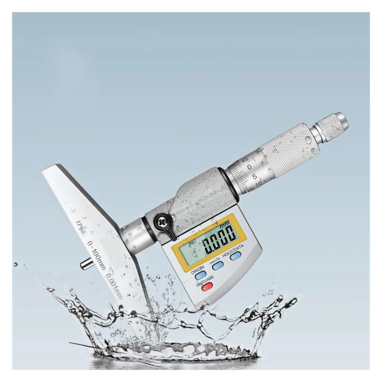 Micrómetro de Profundidad Digital de Nivel IP65 de 0 a 100 mm Micrómetro de Profundidad electrónico de 0,001 mm Micrómetro de Profundidad de Calibre micrométrico for maquinistas