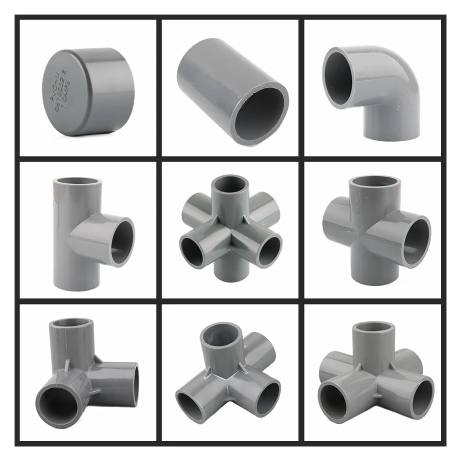 1 Stück 20 25 32 mm grauer PVC-Rohrverbinder, gerades Ellenbogen-T-Stück, Kreuzverbindungen, Wasserrohr-Adapter, 3, 4, 5, 6 Wege-Verbindungen(Yellow,I.D 32mm)