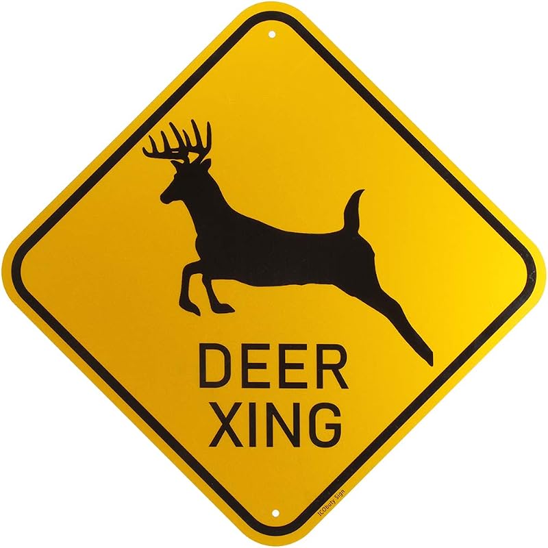 Deer Crossing Aluminum Reflective Sign UV Protected and Weatherproof 12 x 12 Inch 0.40 Mil Rust Free