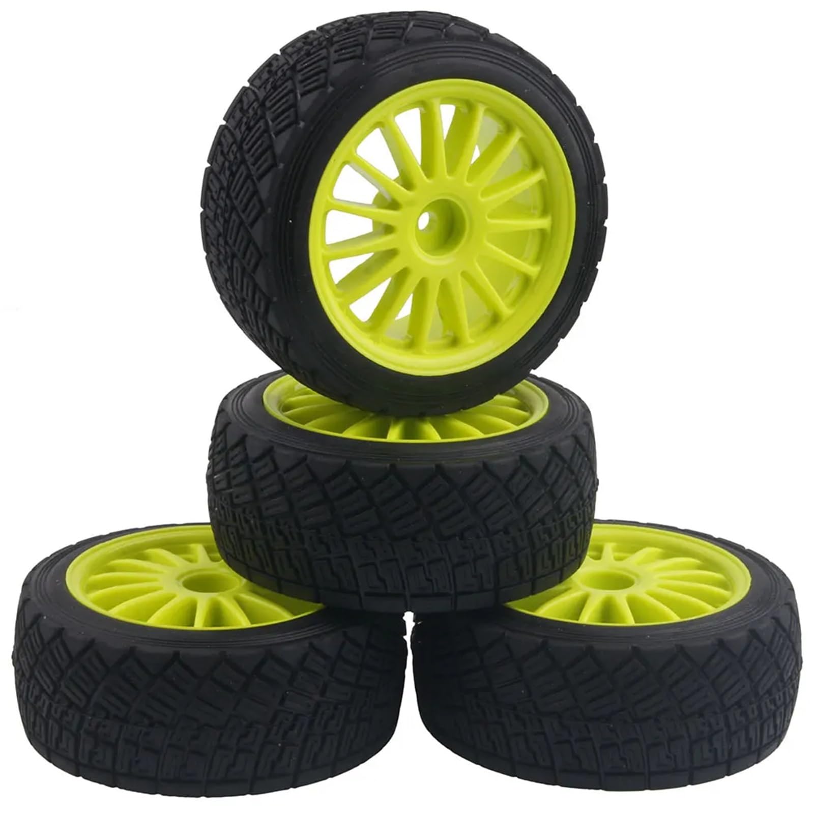 RC Roues et pneus Compatible avec HPI pour WR8 pour Flux pour Rally 3.0 110697 94177 4 Pièces Jantes De Roue 2,2 Pouces Moyeu Et Pneus 80 Mm Pneu 1/10 Pièce De Voiture RC(Yellow)