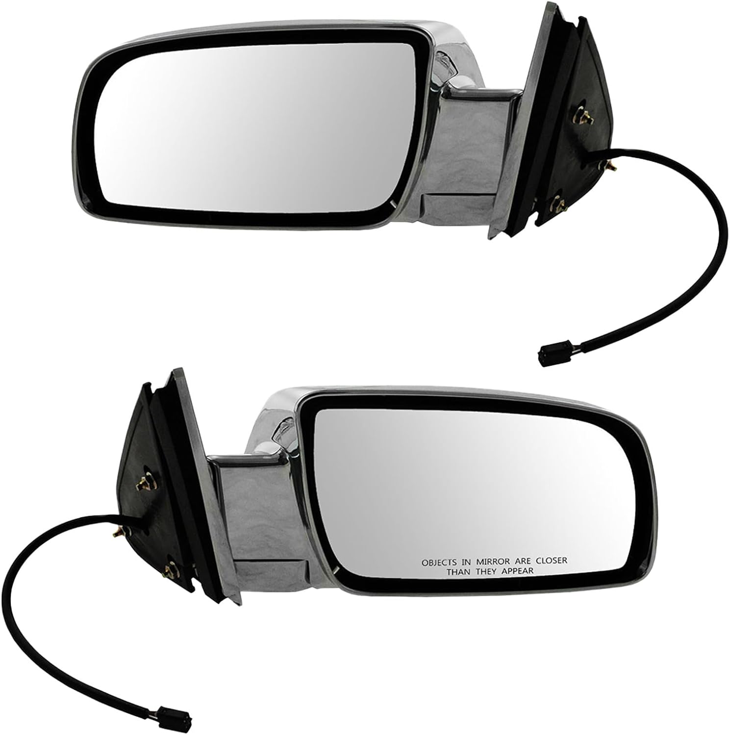 2 Piece Driver and Passenger Side Mirror Assembly Set Electric Adjustment Non-Heated No Memory Chrome Compatible with 1988-1999 Chevrolet GMC C/K1500 1988-2000 C/K2500 C/K3500 1992-1999 Suburban
