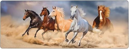 Miniatura 2 de Alfombrilla de mouse grande para escritorio de 31.5 x 11.8 pulgadas, con base antideslizante, alfombrilla de mouse grande impermeable XL con bordes