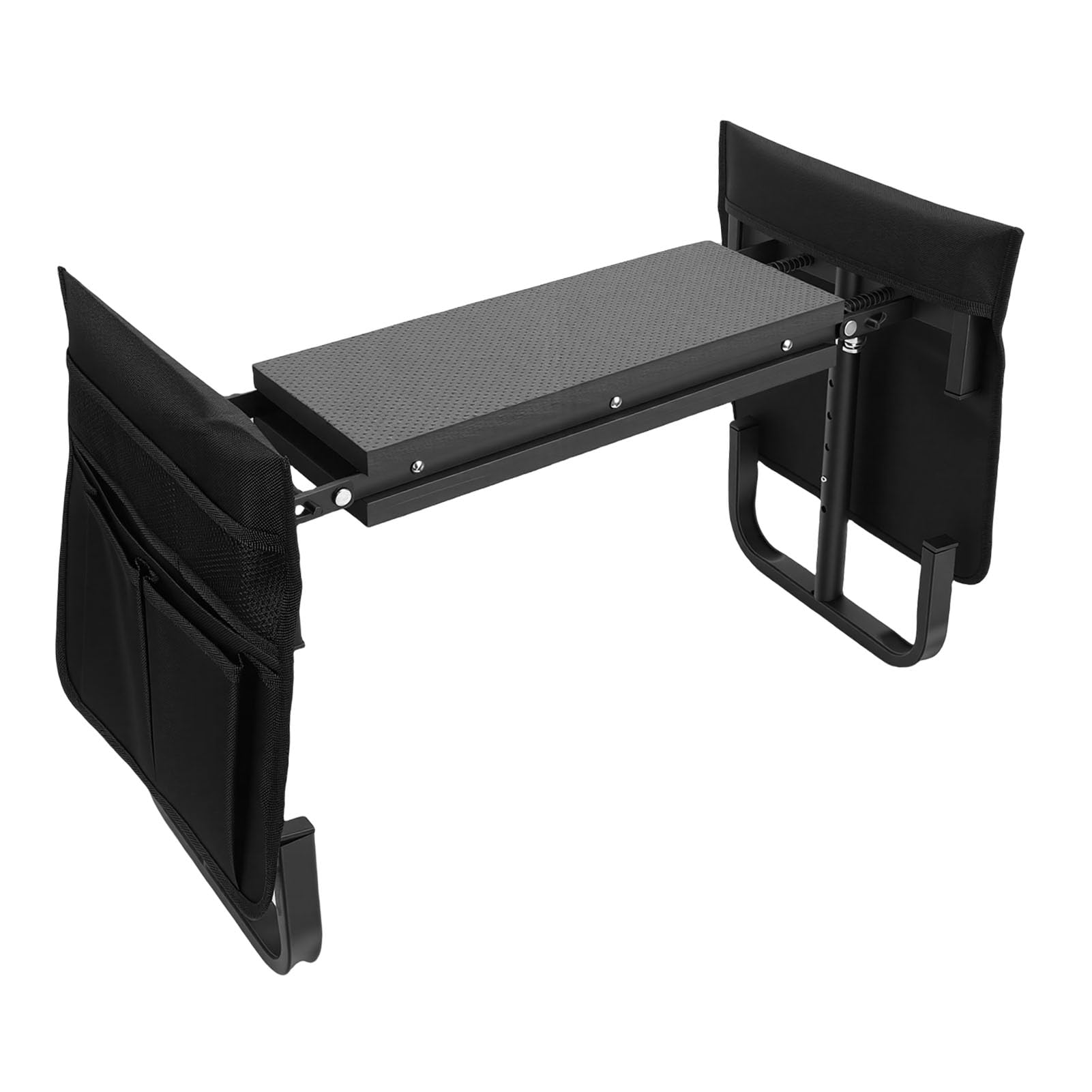 Asiento para Arrodillarse en el Jardín Banco de Jardinería Plegable Taburete de Jardinería Altura Ajustable 10.6 Pulgadas de Ancho Capacidad de 400 LB con 2 Bolsas de Herr (Negro)