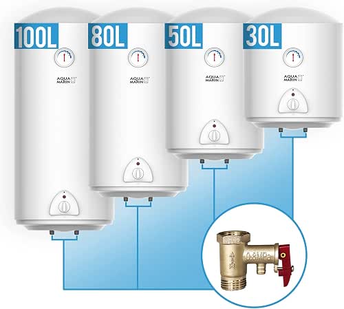 Aquamarin® Chauffe Eau Electrique - Capacité 100L, 220-240V, 1,5kW, Max