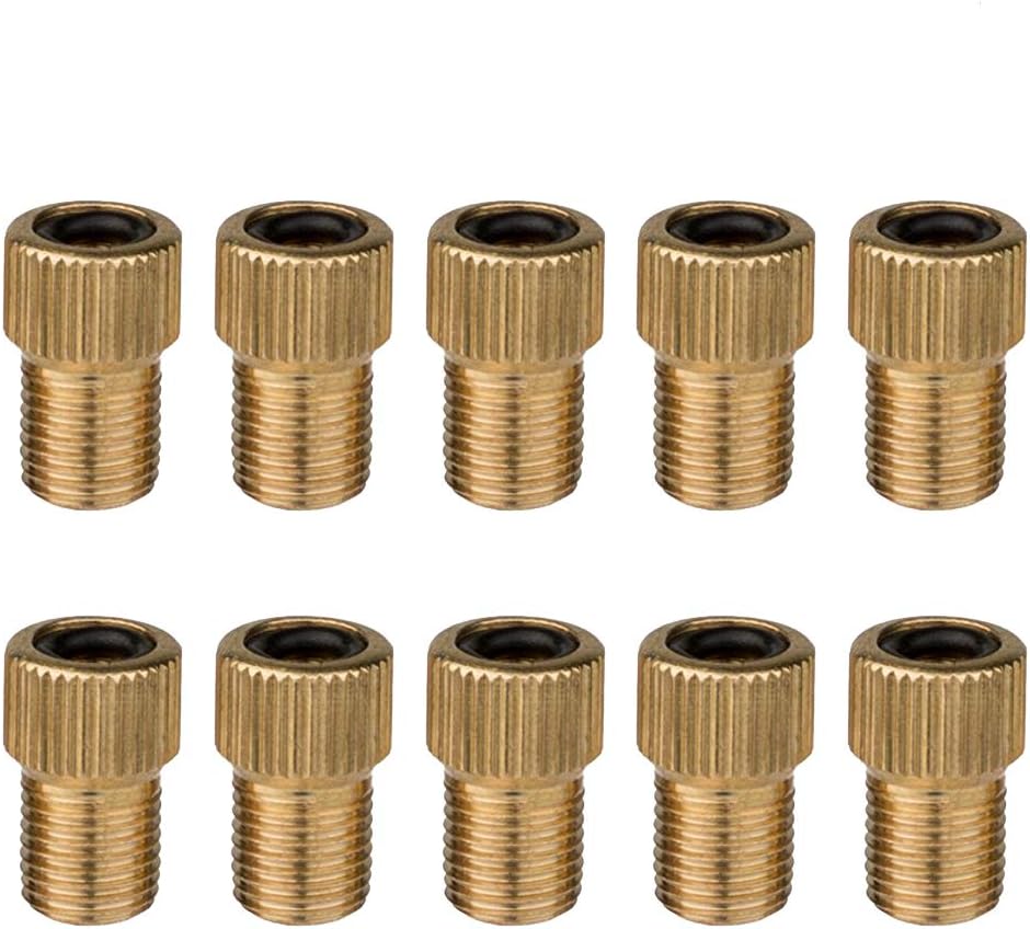 Newkeen 10 Pcs Presta to Schrader Bike Valve Adaptor Adapter Converter with o-ring Seal