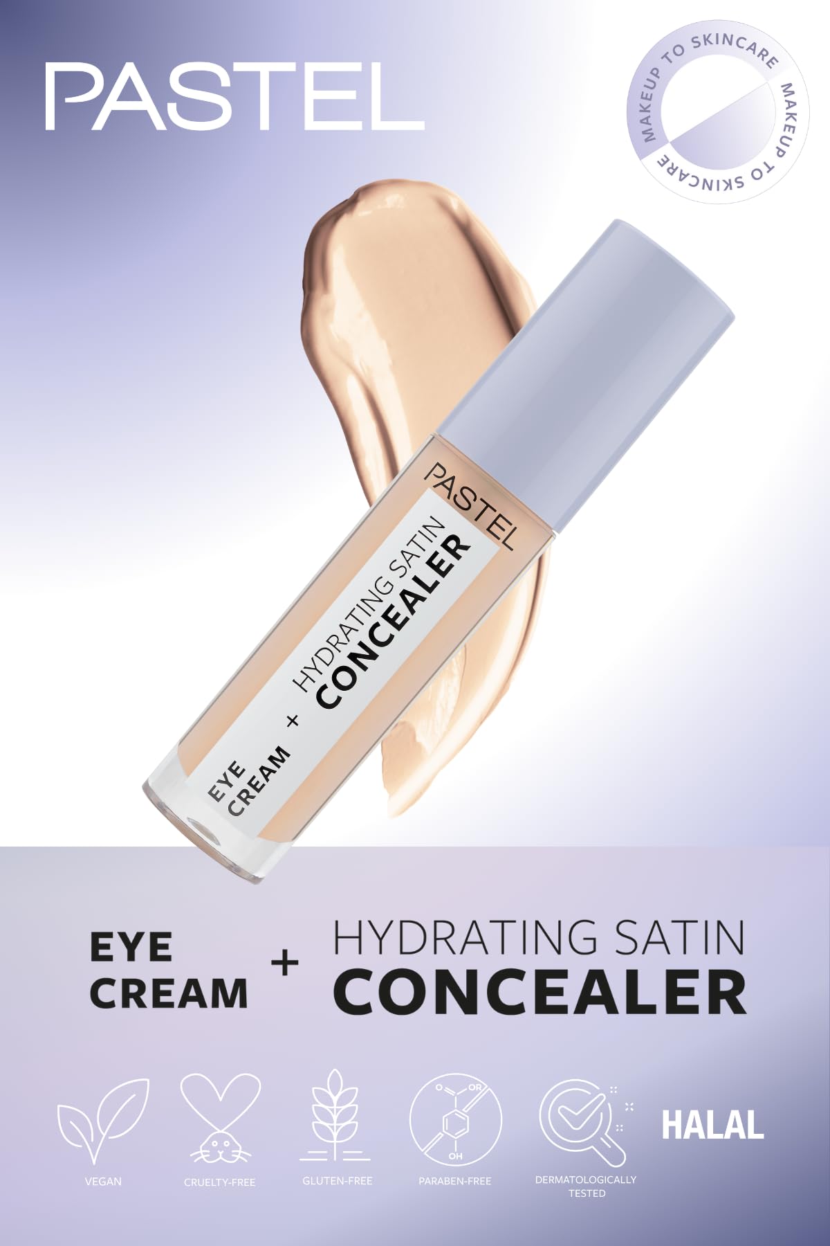 Pastel Eye Cream + Hydrating Satin Concealer - Göz Kremi + Göz Altı Kapatıcısı, 61 Vanilla, 4,3 ml