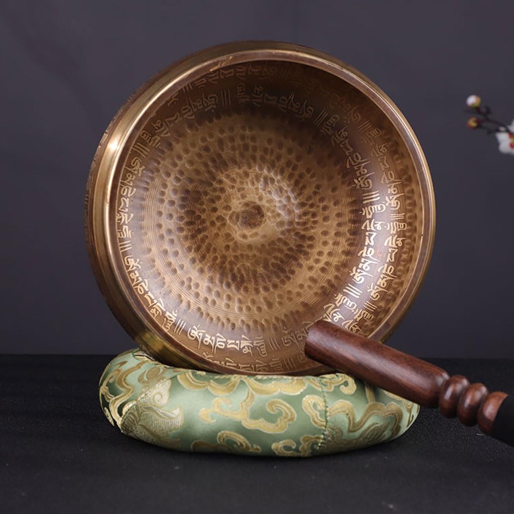 Cuscino for campana tibetana in rame dorato, dimensioni multiple | 8.5cm