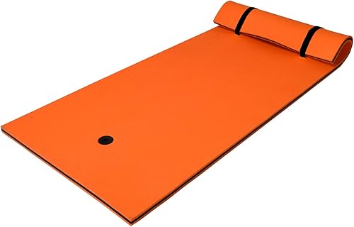 Miniatura 8 de GLACER Almohadilla de agua flotante de 87 x 36 pulgadas, 3 capas de espuma XPE flotante para recreaciones acuáticas, isla flotante para piscinas,