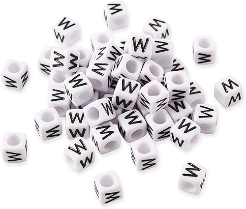 Vista 34 de FASHEWELRY 300 cuentas de letras acrílicas blancas de 0.236 x 0.236 pulgadas (0.236 x 0.236 in), cuentas del alfabeto para hacer pulseras