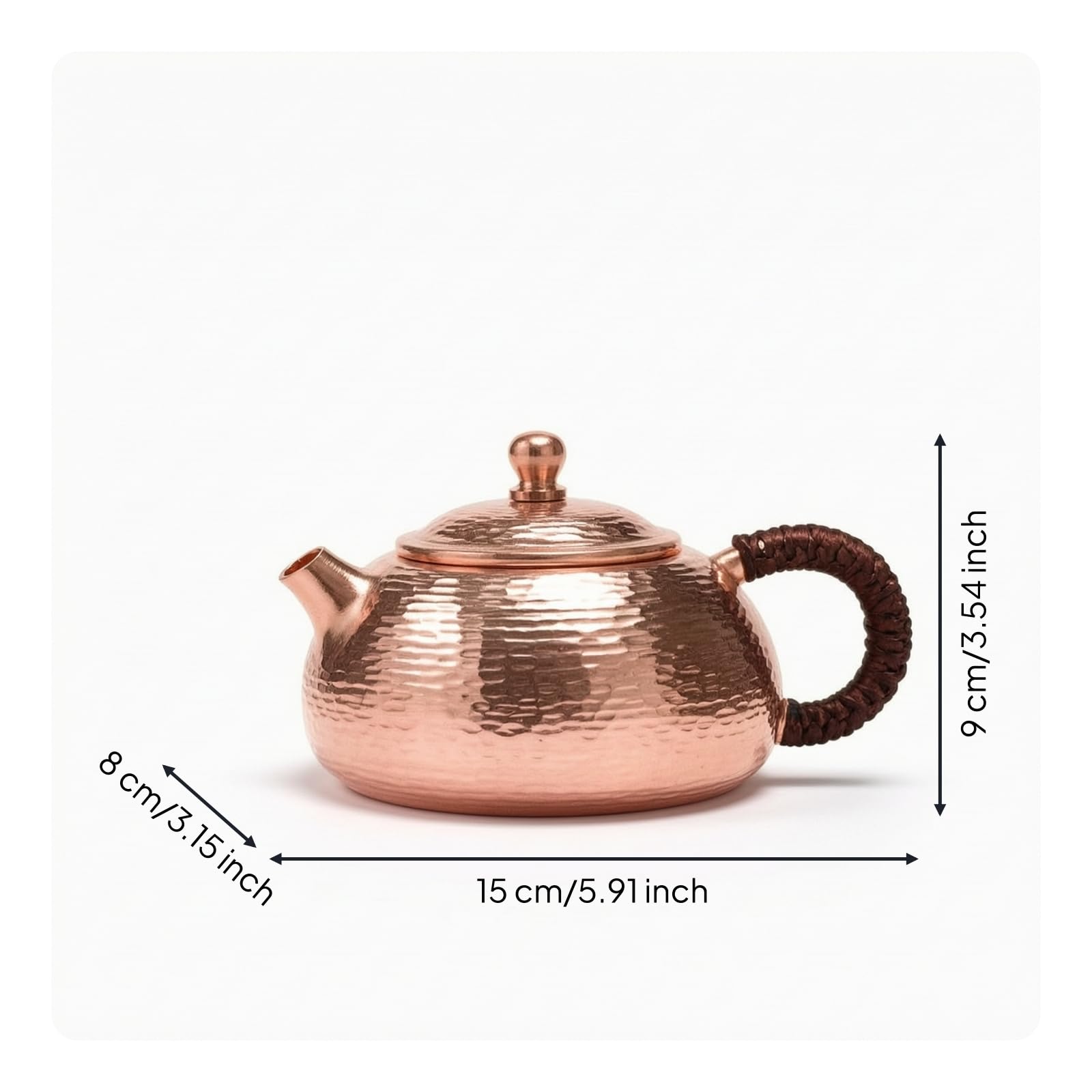 predolo Tetera Cobre Artesanal Tetera con Taza Tradicional Vajilla para Aficionados Al Té