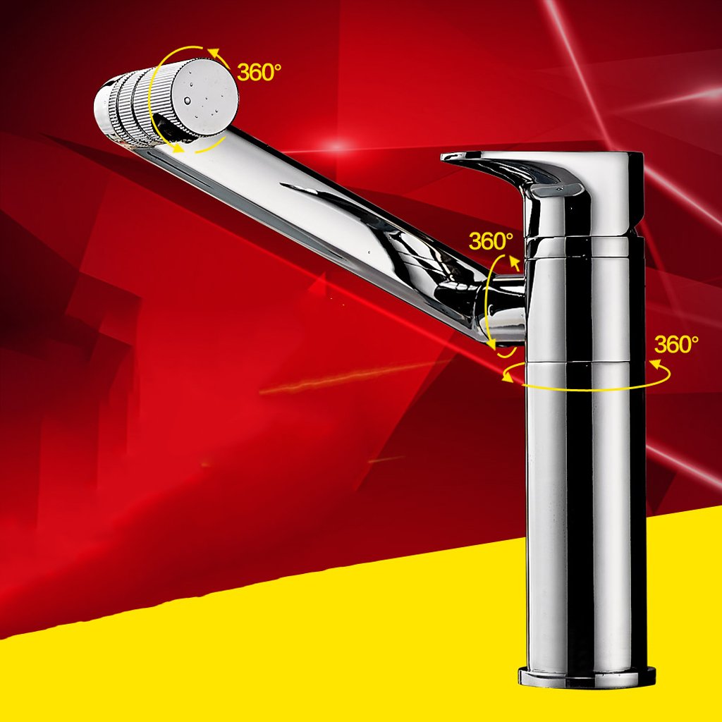 Robinet de lavabo en cuivre anti-éclaboussures et orientable à 360°