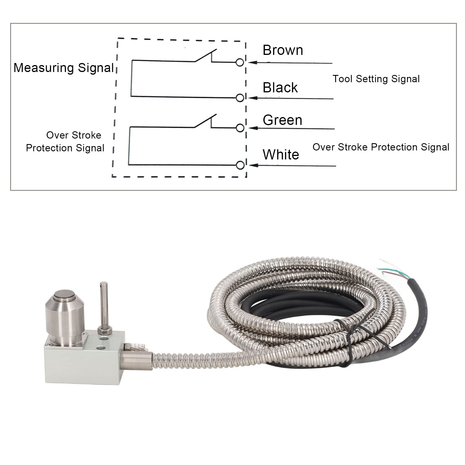 Tool Setter 10 mm 4 núcleos alambre cabeza en forma de paraguas alta precisión de posicionamiento soplado de aire automático sonda CNC medidor de ajuste de herramienta CNC medidor