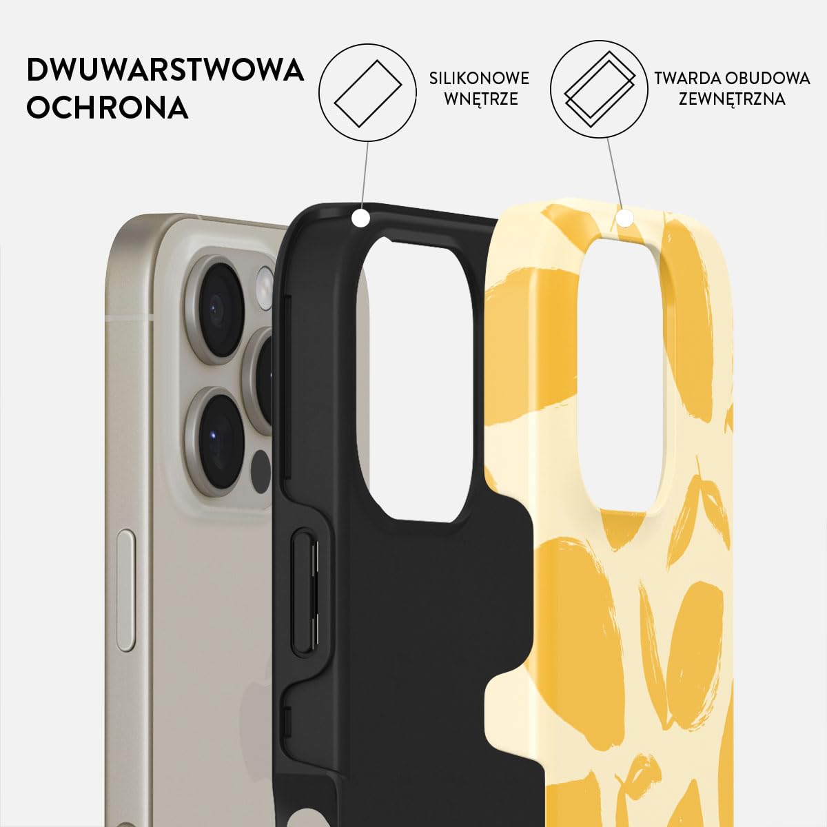 BURGA Etui na iPhone 16 Pro – Dwuwarstwowa Hybrydowa Obudowa z Amortyzującym TPU, Odporna na Zarysowania, Podniesiona Ramka dla Ochrony Ekranu, Kompatybilne z MagSafe do Codziennego Użytku