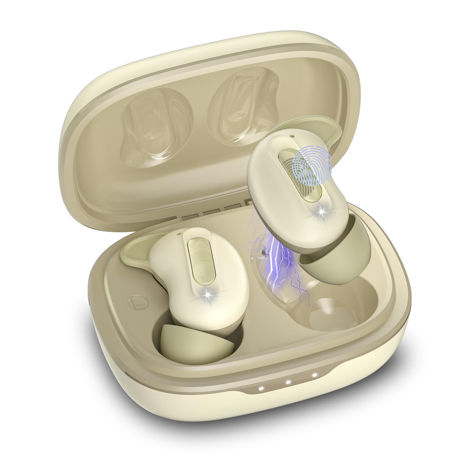 Bluetooth Kopfhörer, Schlafkopfhörer, In-Ear Kopfhörer Kabellos Bluetooth 5.4, Hi-Fi Sound mit ANC+ENC 4 Mikrofone 48H Kopfhörer, IPX7 Schlafmodus ohne Warnungen komfortabel Seitenschläfer, Khaki