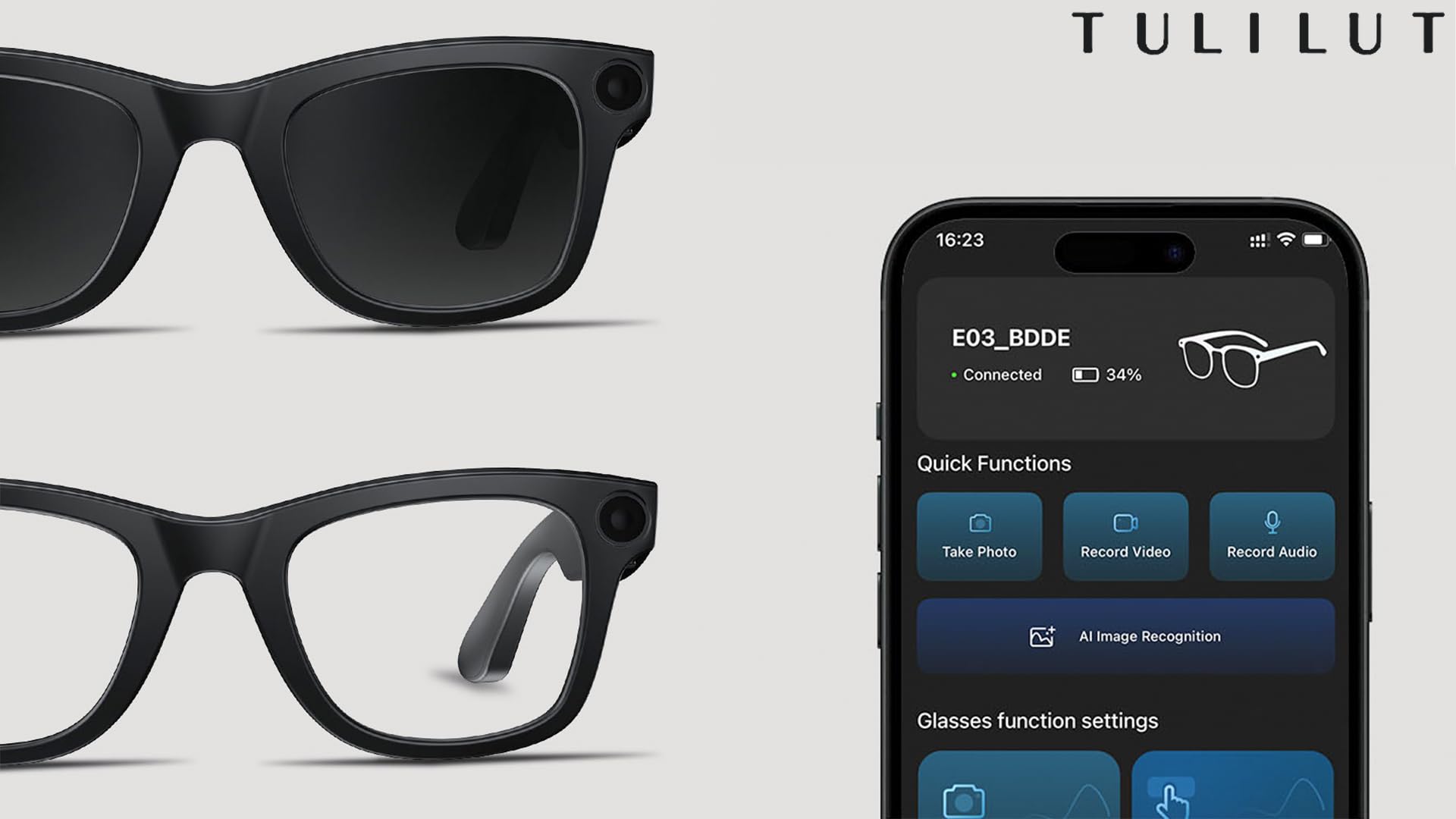 AI Smart Glasses con Telecamera 8MP, Occhiali Intelligenti Bluetooth da Uomo, Occhiali da Sole con Videocamera Integrata, Traduzione in Tempo Reale, Musica Open-Ear, Microfono Dual Noise Reduction
