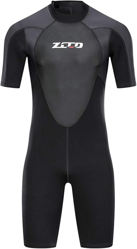 ZCCO Férfi Neoprén Búváruha 3mm Fekete Rövid Ujjú Hátul Cipzáras Szörfözés Búvárkodás Snorkeling Vízisport Ruha