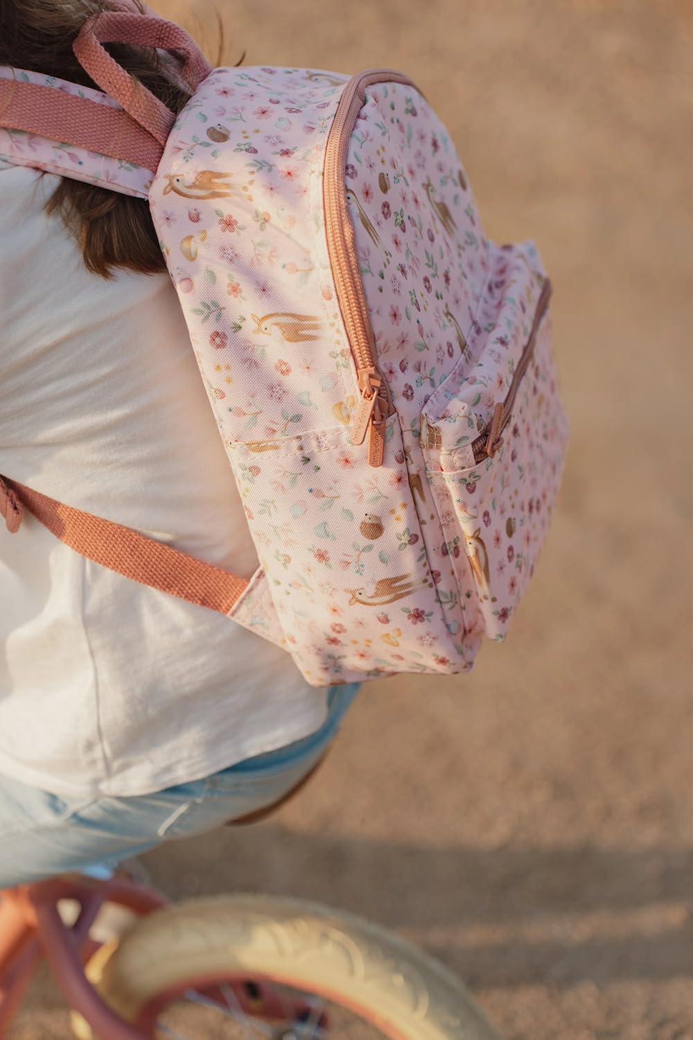 Little Dutch Mochila mochila infantil para niños guardería con correa para el pecho rosa, S, Jardín