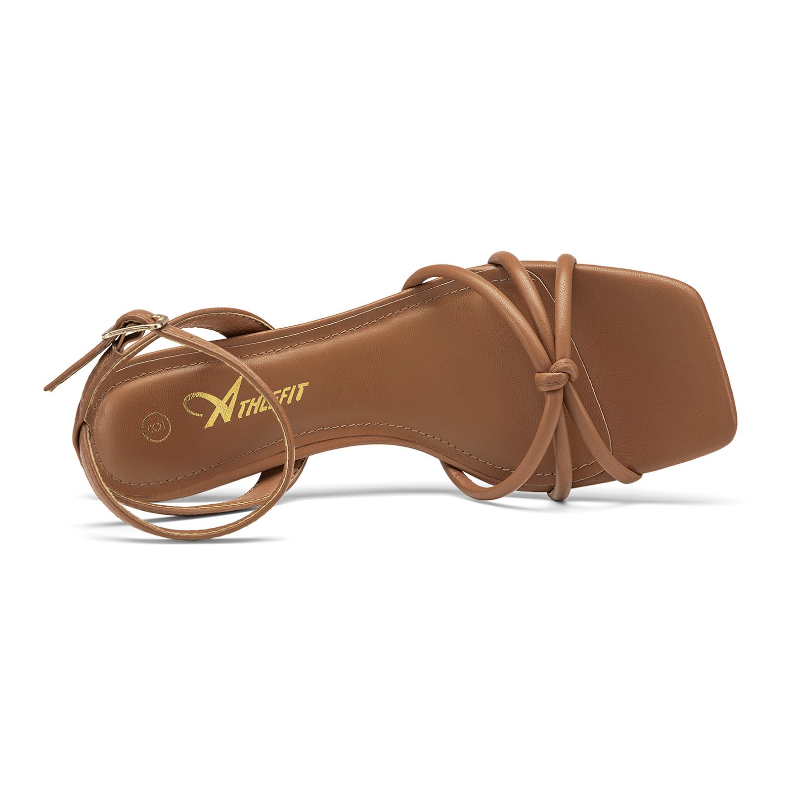 Athlefit Sandali da donna con tacco a forma di gattino, punta aperta, cinturino alla caviglia, tacco basso, per balli scolastici, feste, matrimoni