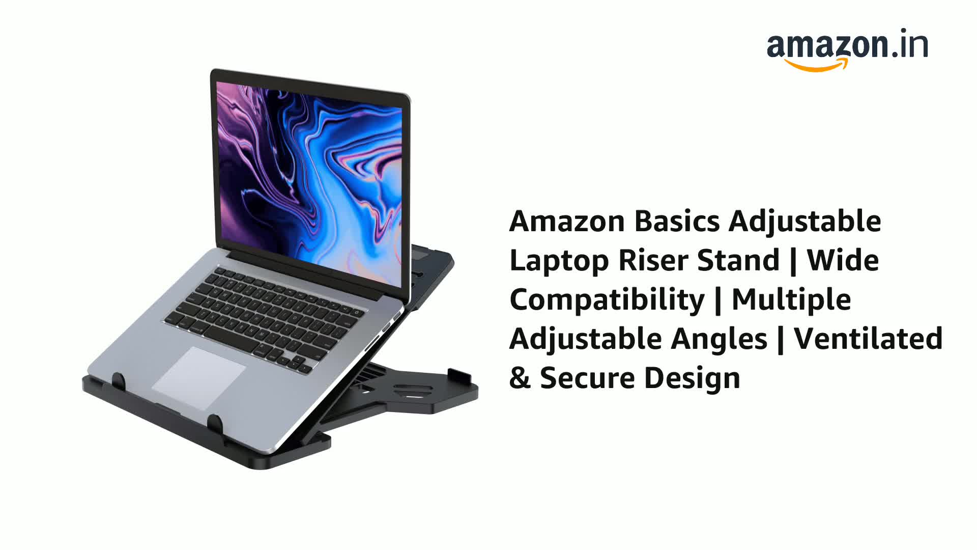 Watch Amazon Basics Adjustable Laptop Riser Stand | Wide Compatibility ...