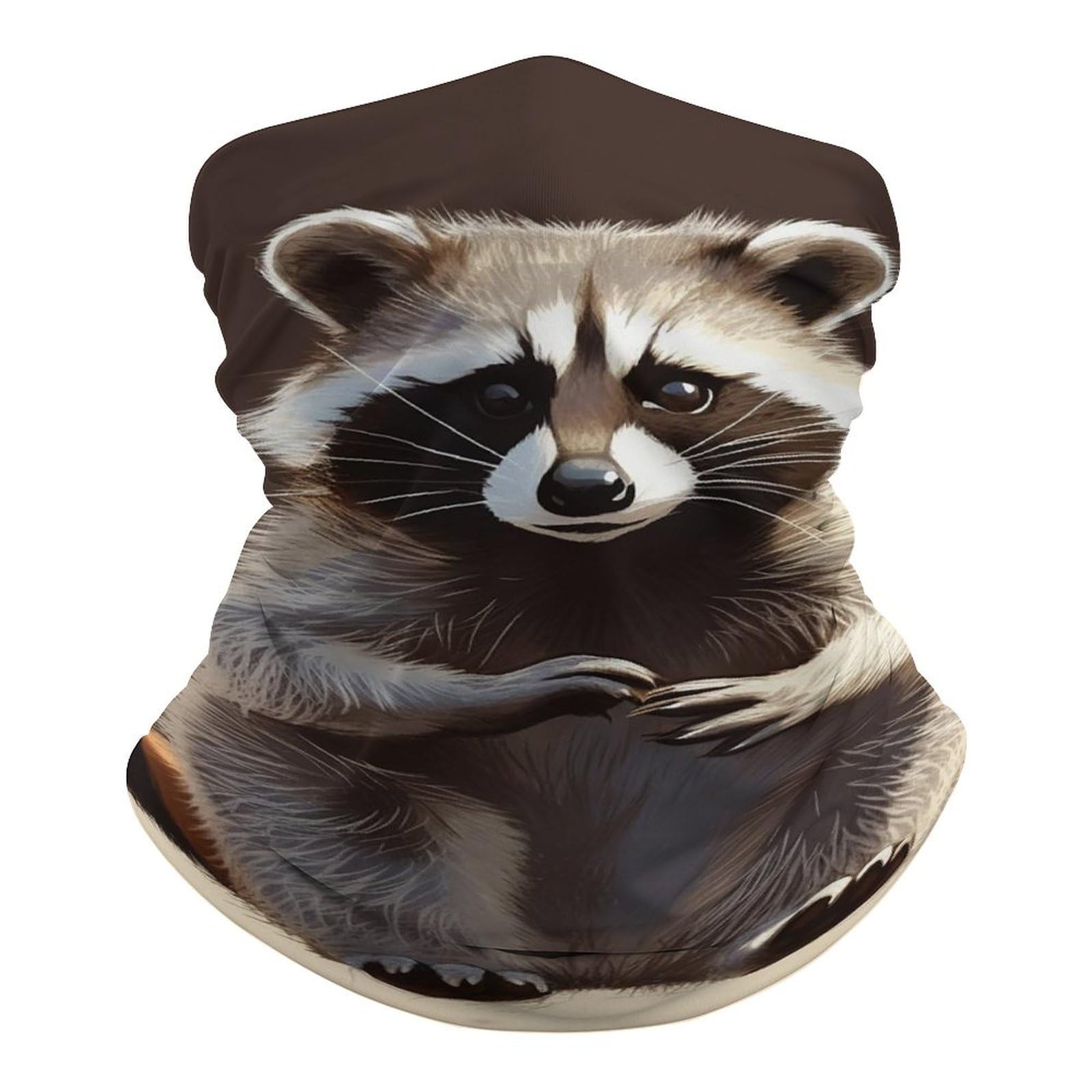 FZQVSGW Balaclava Neck Gaiter Cute Raccoon Neck Face Mask Windproof Scarf Face Cover for Men Women
