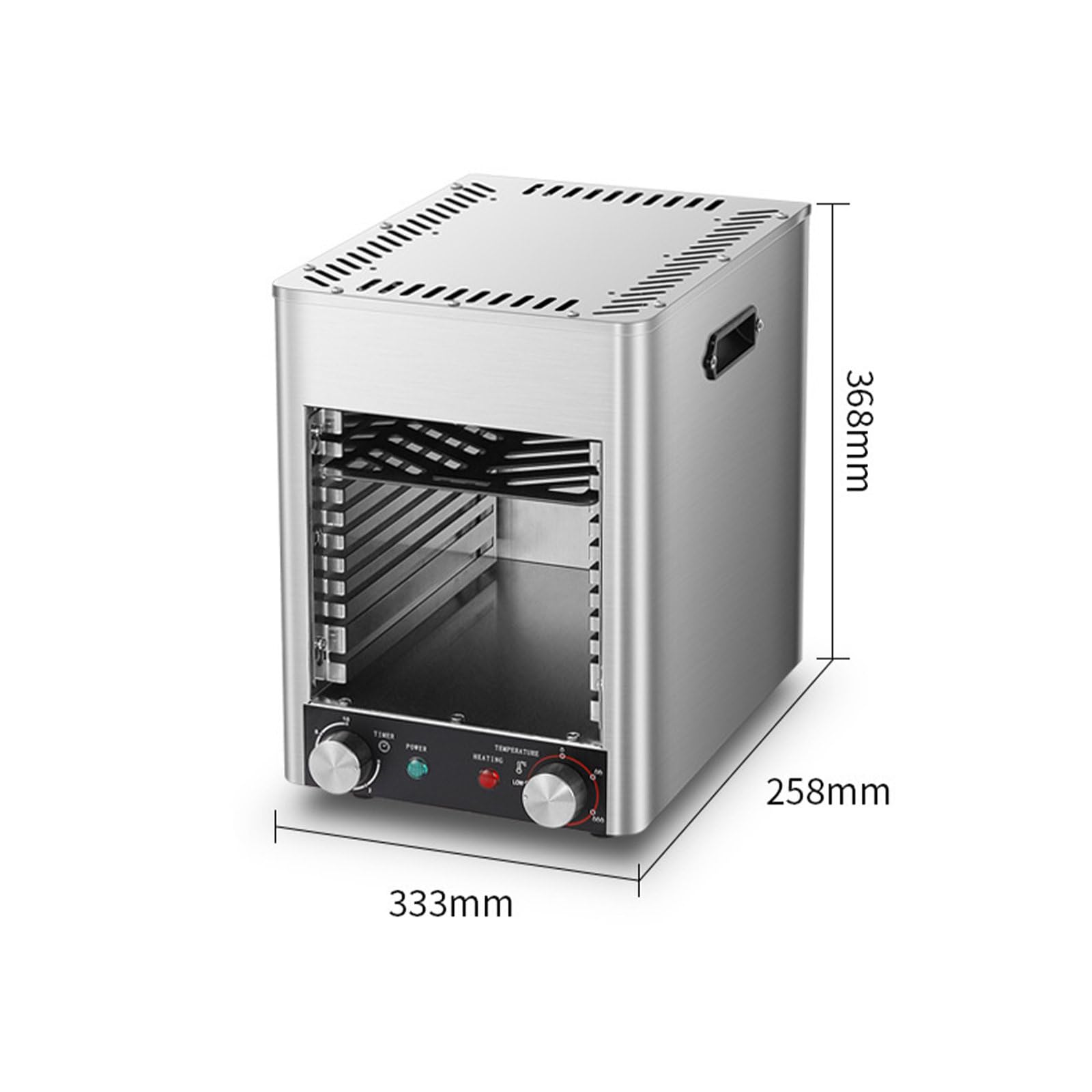 Horno para Carnes, 1700 W, Calentamiento Cerámico PTC, Cuerpo De Acero Inoxidable, Ideal para Carnes (Res, Cordero, Cerdo, Pollo, Verduras Y Mariscos).