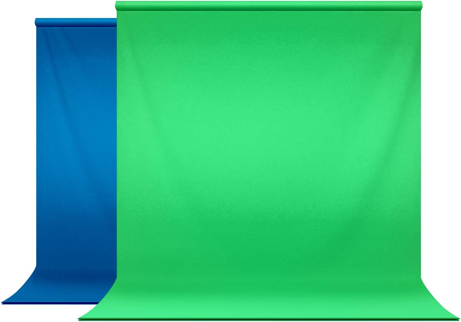 JS Julius Studio 6 x 9 ft. Green & Blue Chroma Key Background Screen, Soft and Seamless Silk Texture Backdrop Muslin, Photography Chromakey Studio, JSAG228