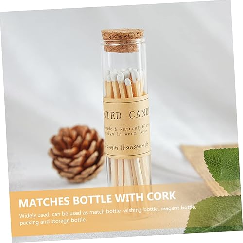 Miniatura 3 de HOMSFOU 20 mini botellas de vidrio pequeñas de 1.7 fl oz con tapones de corcho, pequeños frascos para recuerdos de boda, manualidades de arte,