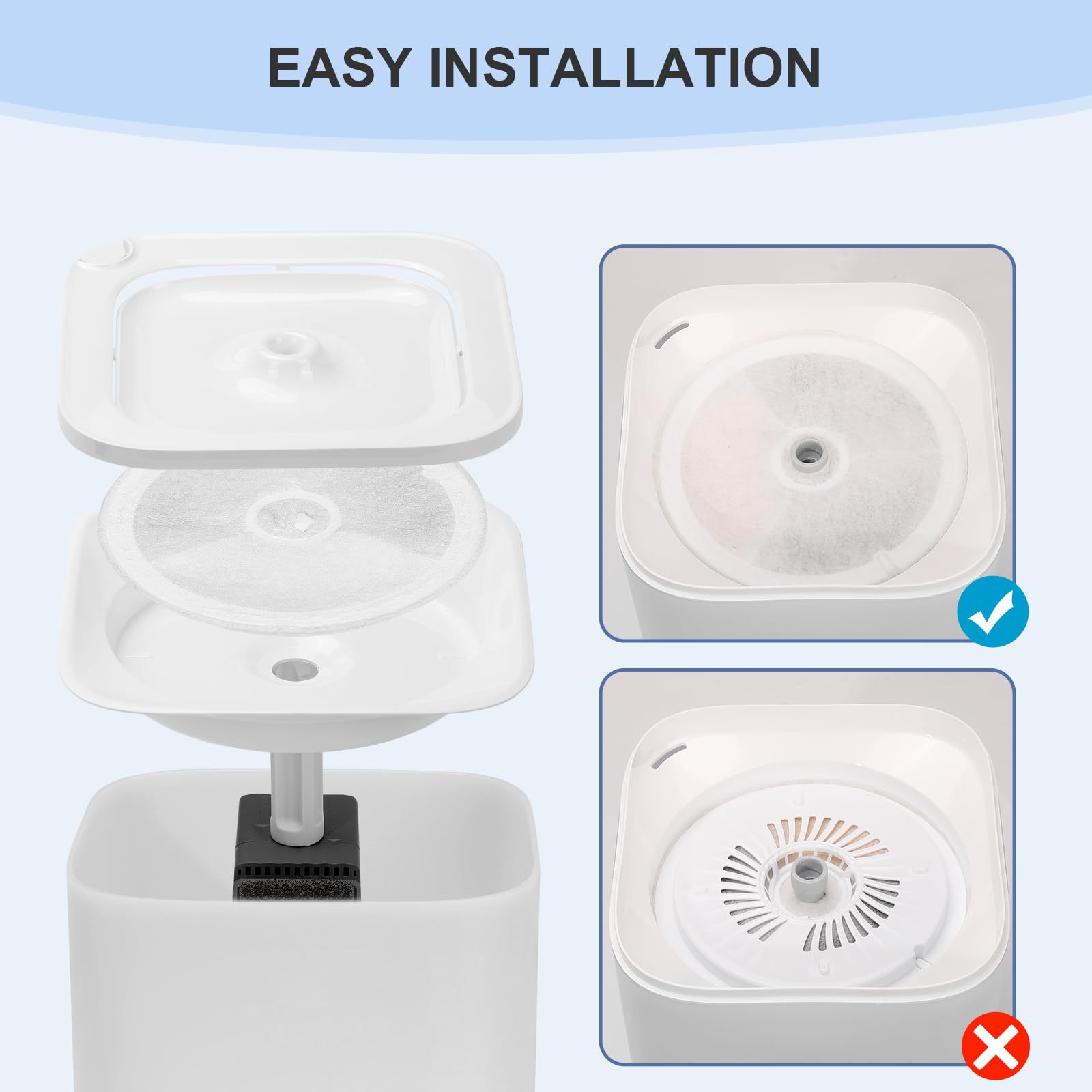 Paquete de 10 filtros de fuente de agua 3.0 para mascotas y gatos, aptos para E versweet Solo 2/Solo SE, E versweet 3 Pro/2S/3, 10 filtros de repuesto y 10 filtros de bomba de espuma reemplazados