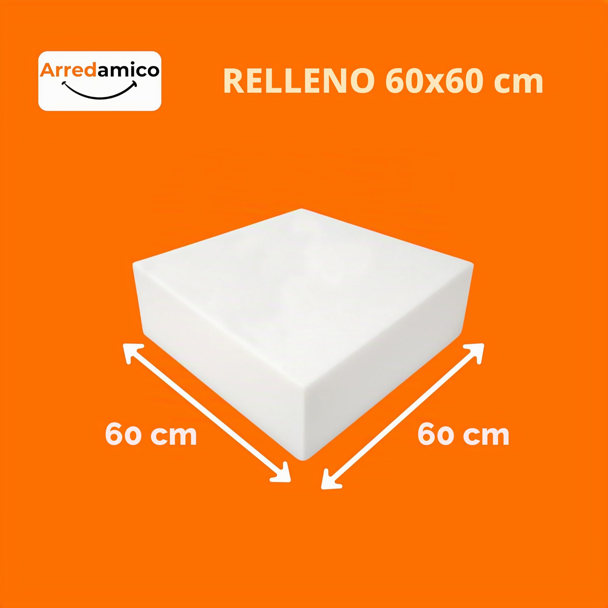 Arredamico Espuma de 60 x 60 cm, espuma para rellenar, grosor 10 y 12, espuma para relleno de densidad 18, 25, 30, poliuretano expandido ideal para asientos (25, grosor 10)
