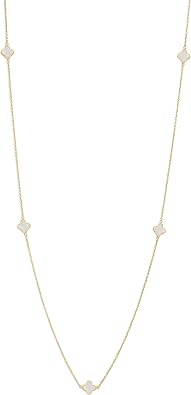 LeCalla Pendant Necklaces for Women | 925 Sterling Silver 14K Gold-Plated Antique Mother of Pearl, Heart & Clover Necklaces | Jewelry Gifts for Mothers Day & Special Occasions
