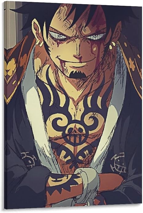 Amazon ワンピーストラファルガーローアニメポスターキャンバスアールデコ絵画寝室装飾絵画リビングルーム壁画壁アート写真24 36インチ 60 90cm ウォールステッカー オンライン通販