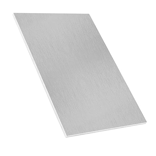 6061 T651 Aluminum Sheet Metal 8 x 12 x 1/4 Inch Plain Aluminum Plate Covered with Protective Film, 6mm Square Metal Plate Finely Polished and Deburred