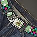 Invader Zim Belt, Seatbelt Buckle Belt, Invader Zim Gir Face Checker Black Multi Neon, Youth 22 to 32 Inches