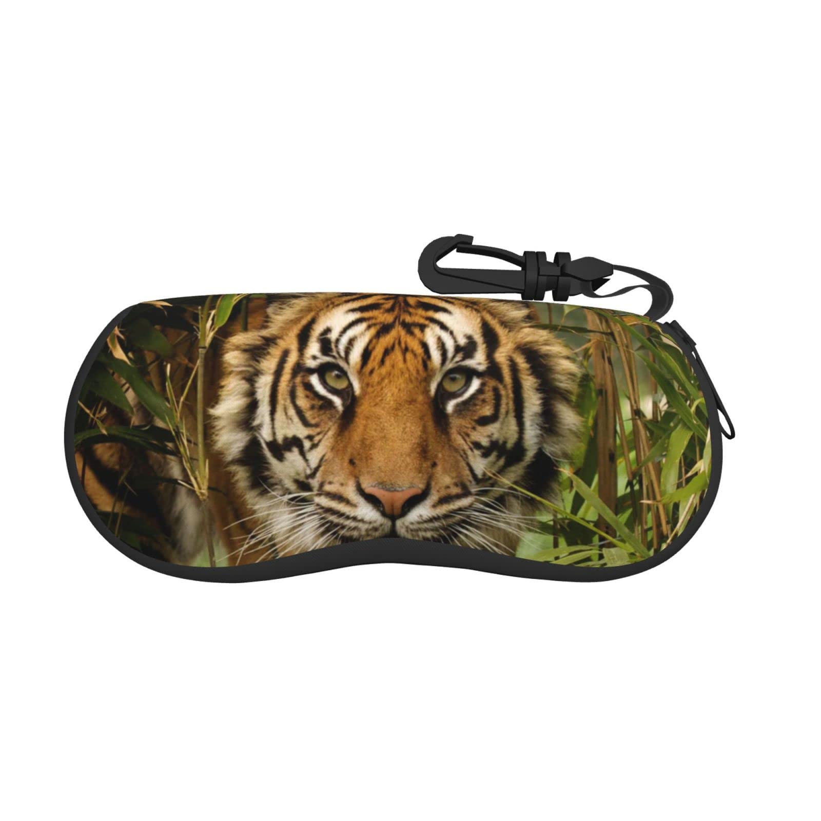 tiger in the jungle Ultra Light glasses case, Porteble Travel Slip in Eyeglasses Bag Sunglasses Pouch Holder with Belt Clip