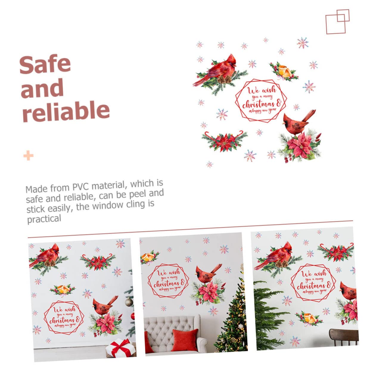 jojofuny 5blätter Weihnachtliche Fensteraufkleber Selbstklebende Wanddeko Mit Weihnachtsmotiven Für Fenster Türen Und Wände Für Festliche Anlässe Und Kreative Dekoration
