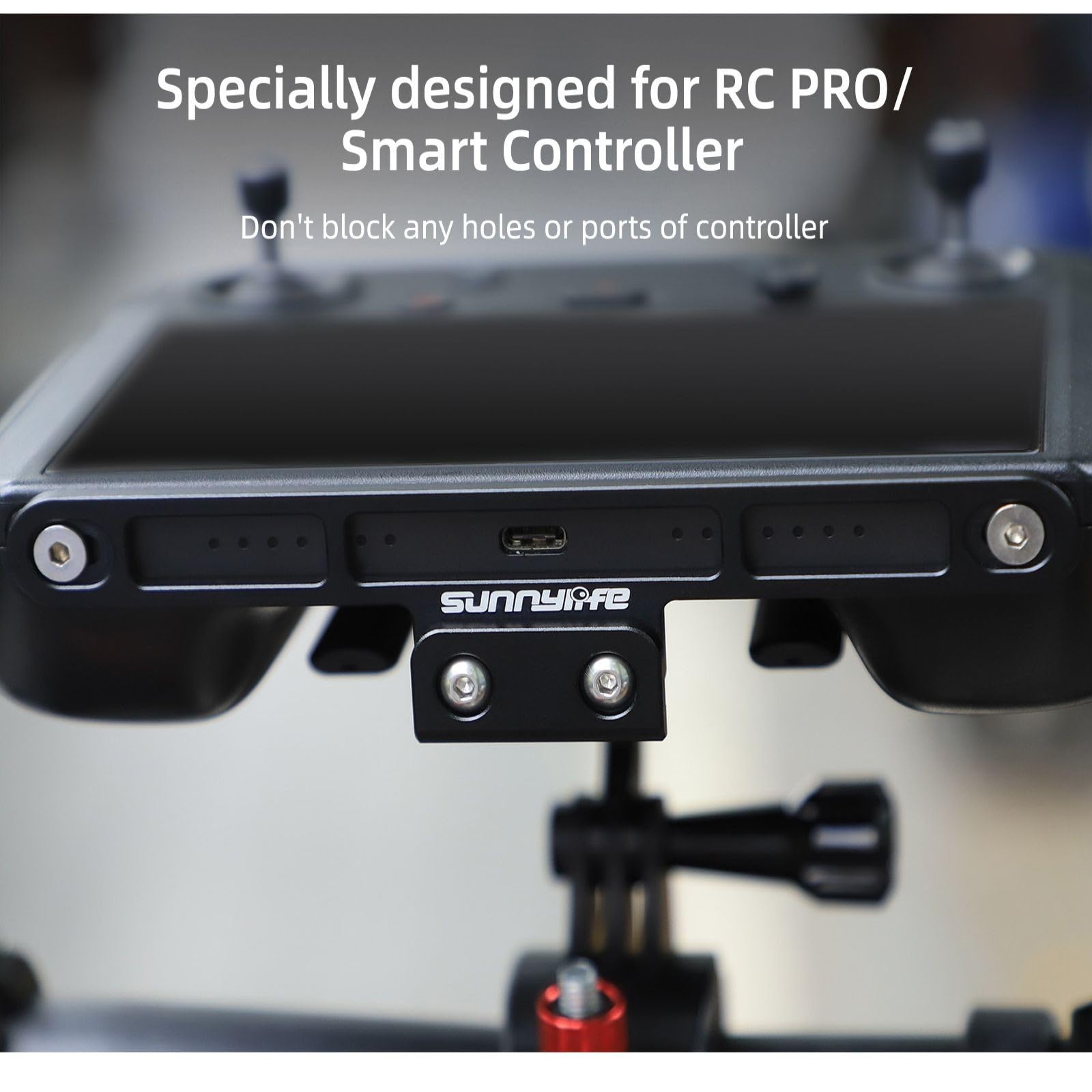 Halterung aus Aluminiumlegierung für DJI RC Pro, sichere Lenkerhalterung zum Radfahren mit Action-Kameras, kompatibel mit insta360-Serie, Schwarz