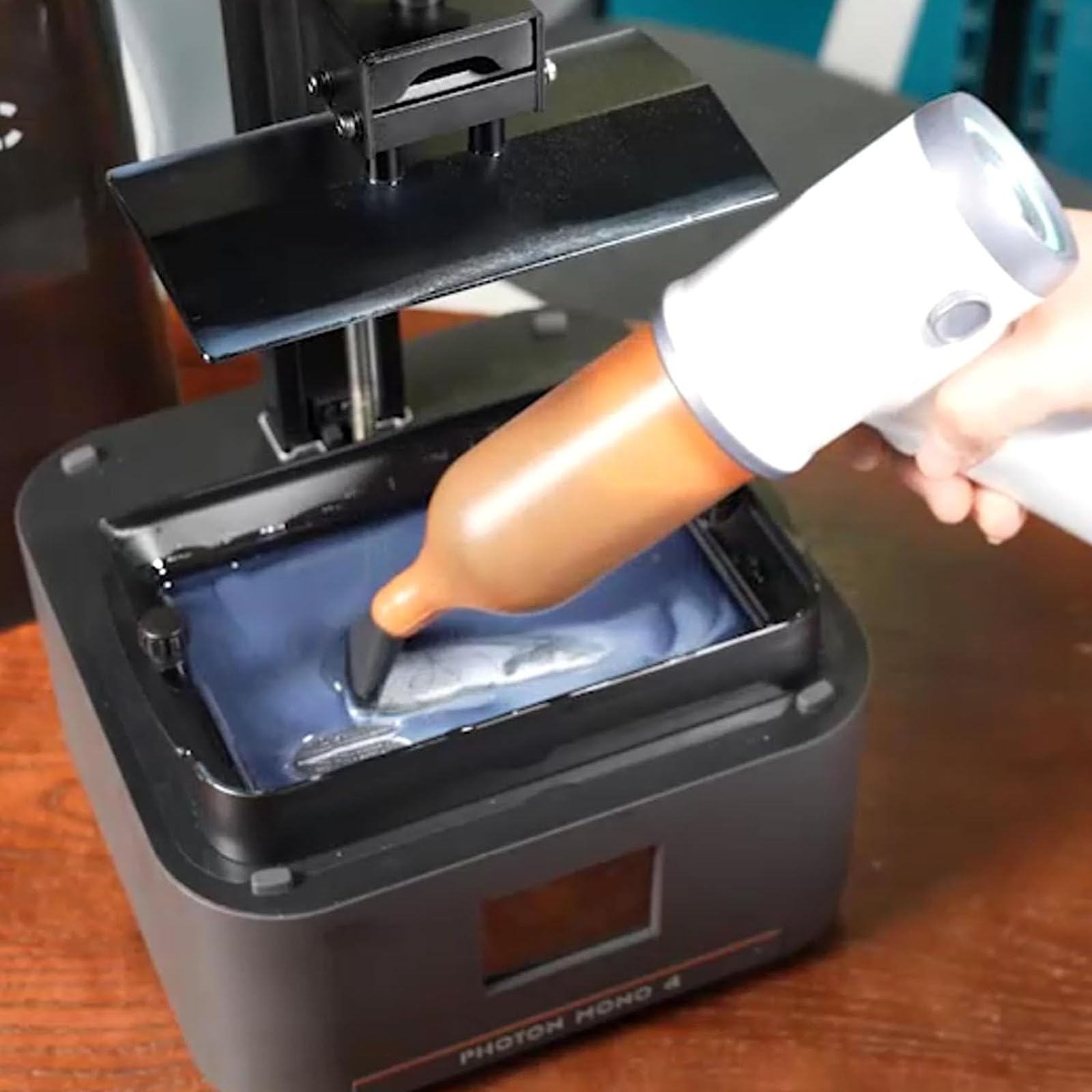 Pompa di trasferimento in resina per stampante 3D, 300 ml, con ugello a becco d'anatra e 2 bottiglie per filtrare e riciclare resina fotosensibile per stampanti UV/DLP/SLA