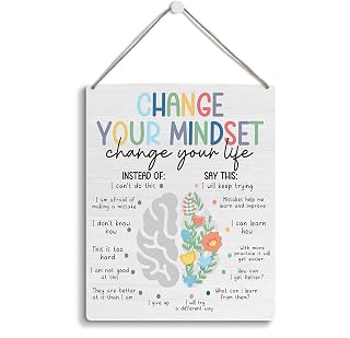 Motivational Therapist Office Wall Classroom Decor Mental Health Classroom Wall Art Decoration School Counselor Office Must Haves Wooden Door Sign Hanger