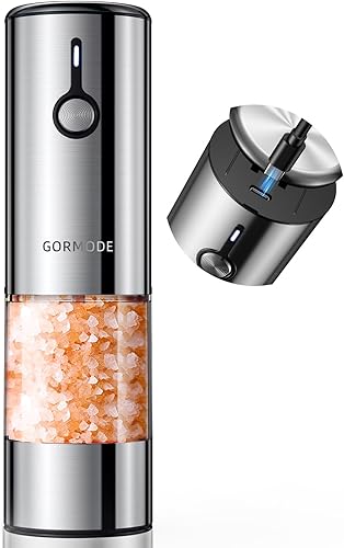 Molinillo eléctrico recargable de sal y pimienta de gran capacidad, puerto de carga USB con cubierta deslizante antipolvo molinillo automático de