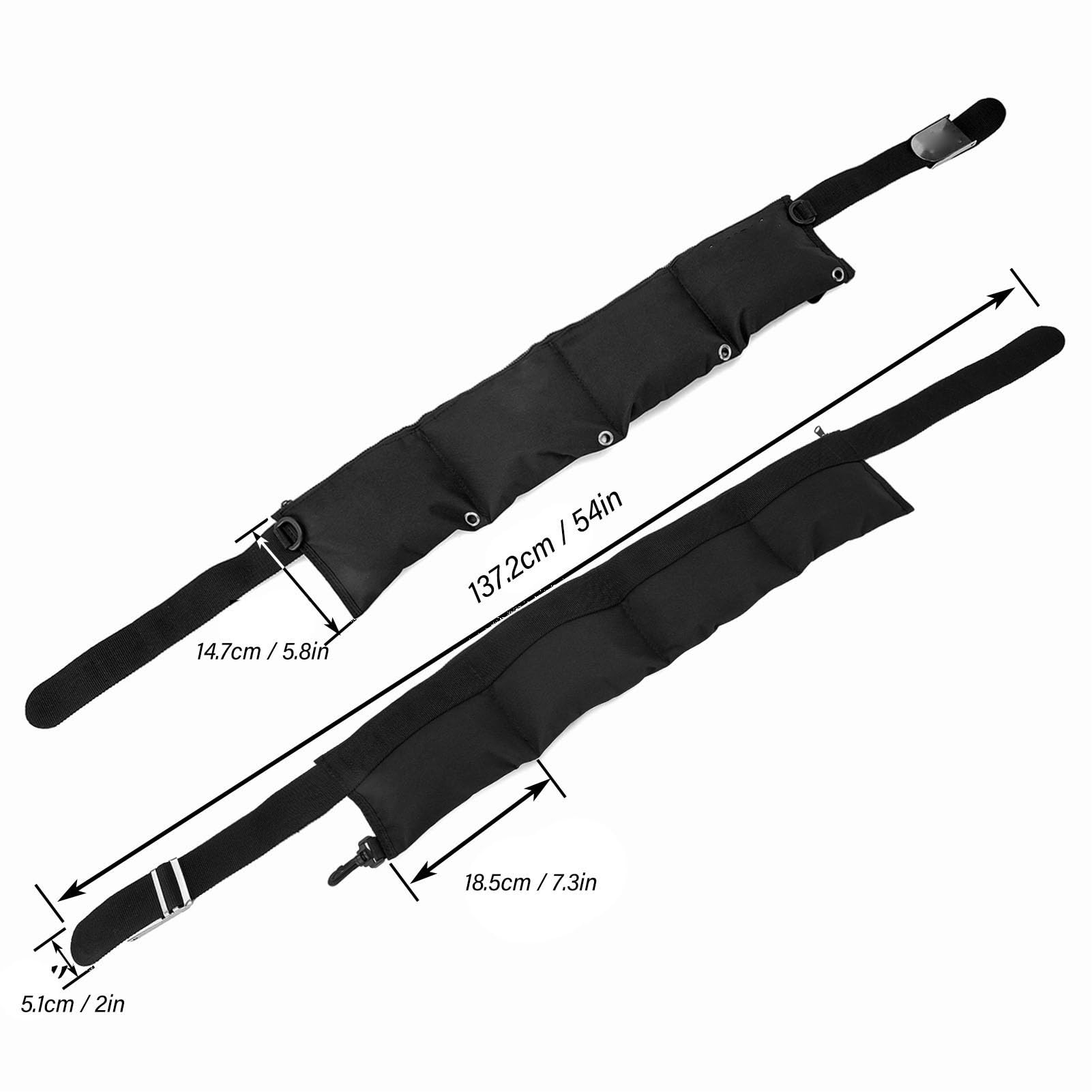 Tbest Ceinture de Poids de Plongée, Ceinture de Poids avec Poches, Ceinture à Fermeture éclair, Séchage Rapide, Nylon 600D Oxford, Ceinture de Taille pour la Plongée en Apnée S