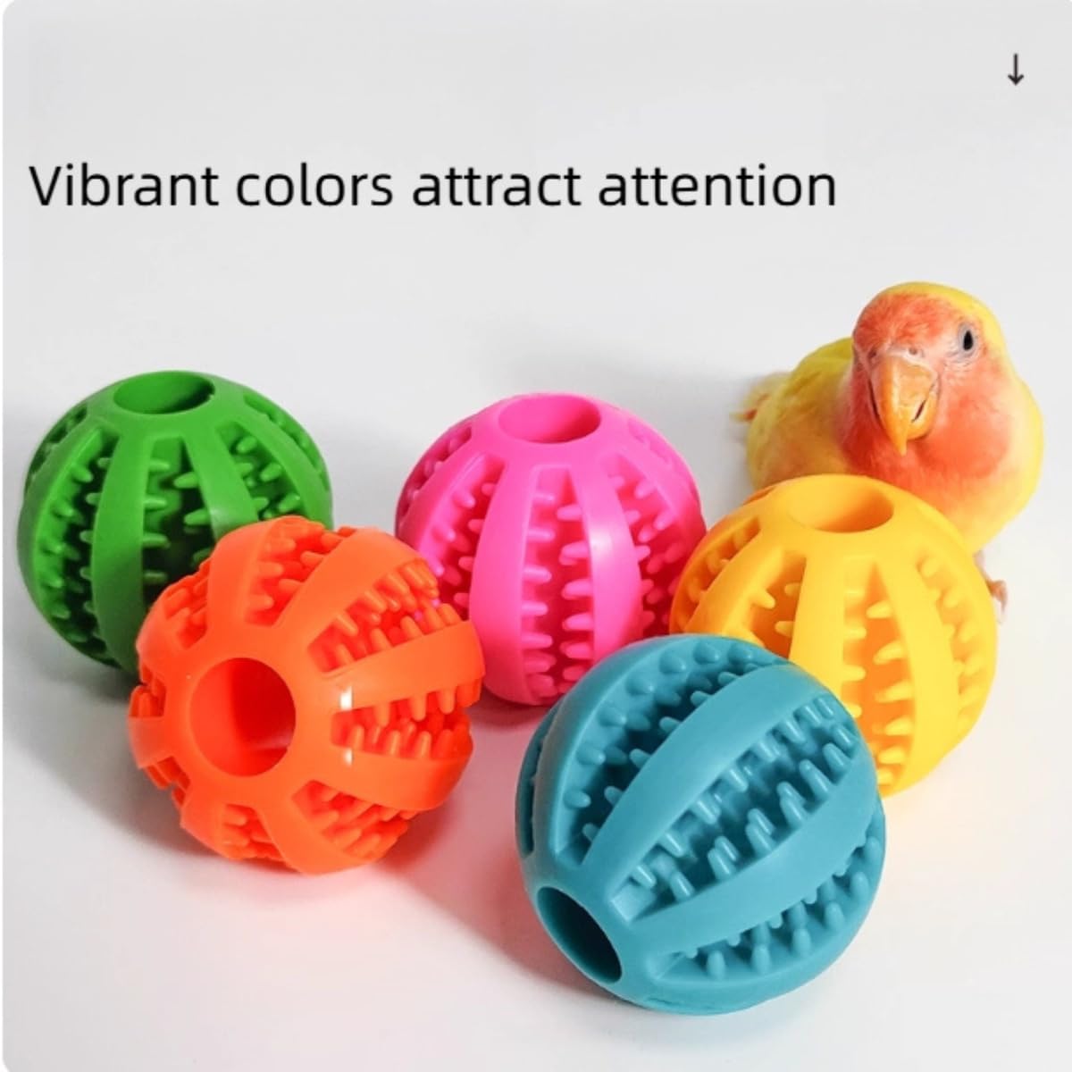 2PCS Parrot Foraging Ball Toy Puzzle, Bird Treat Ball for Teething, Small Animals Slow Feeder, Food Hide Treat Dispensing Snuffle Game Interactive Toy for Parakeets, Lovebirds, Conures, Random Color - image 7