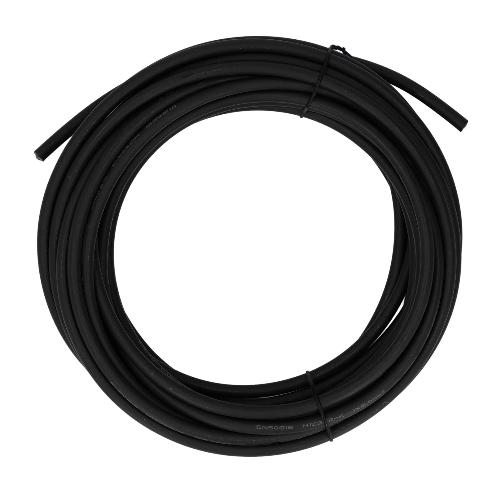 Przewód do panelu słonecznego 6 mm² |Dwuwarstwowa izolacja XLPE i miedź cynowana do systemów 1500 V |Przedłużacz PV do paneli/falowników/akumulatorów (Czarny 20 m/65,6 stopy)