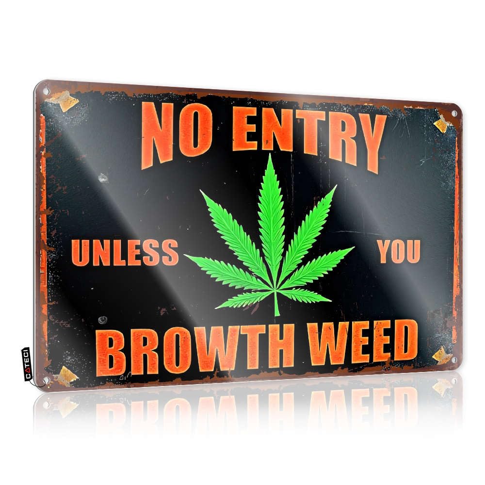Sujd Colour Prints, Art Ranch Graduation Gift No Entry Unless You Browth Weed | Rustic Grunge Wall Art(30X40cm)