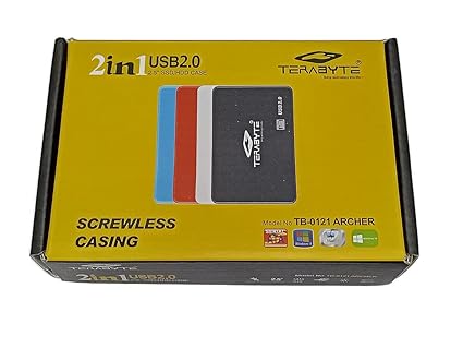 TERABYTE 2in1 USB 2.0 External Hard Drive Screwless Laptop Casing for 2.5