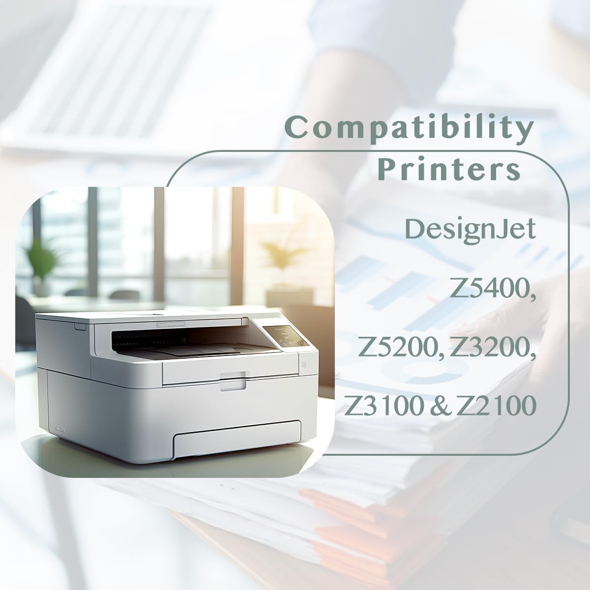 70 Ink Cartridge 130ml C9448A C9449A C9450A C9452A C9453A C9454A Remanufactured for HP 70 Ink Cartridges for DesignJet Z5400 Z5200 Z3200 Z3100 Z2100 Printers (6-Pack)