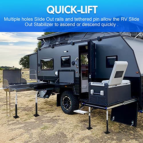 Image of Heavy Duty RV Slide Out Support - Adjusts from 19 inch to 42 inch, 5000 lbs Capacity Each, Set of 2 | Heavy-duty RV slide out stabilizer jacks with 5,000 lbs capacity per support. Adjustable height from 19 inch to 42 inch. Set of 2.